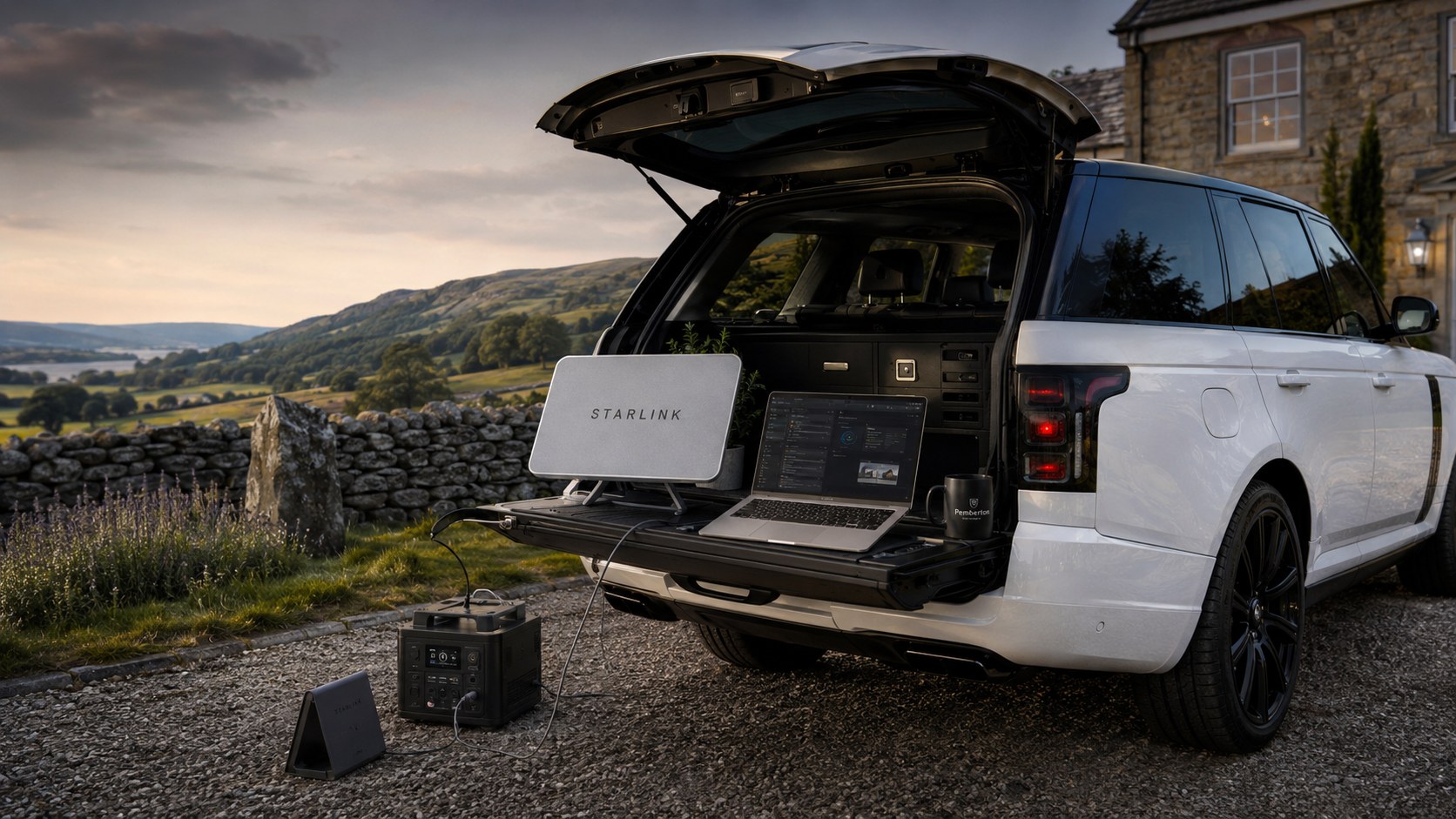 Technology support vehicle at a rural property